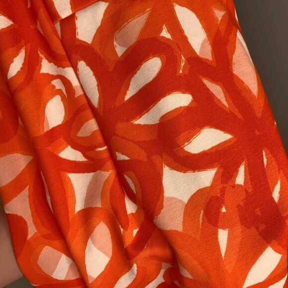 Trina Turk Halter Neck Dress Orange and White Size 6 - Picture 6 of 13